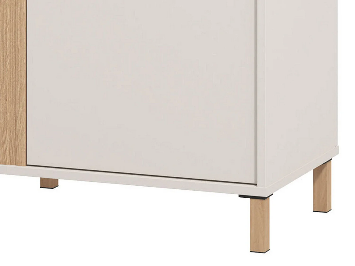 Meuble d'entrée Carducci, un tiroir, 60x40x103h cm blanc crème, 2 étagères, une porte