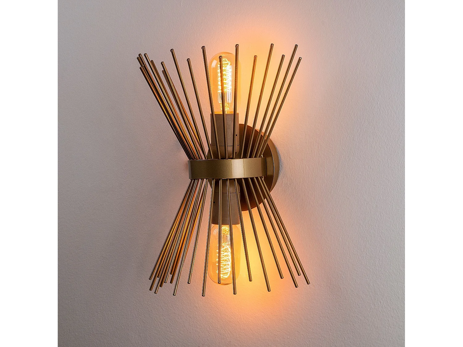 Lampada da Parete Catola, Attacco e 27 max 40 w, oro, Indoor, Materiale Aplique in Metallo