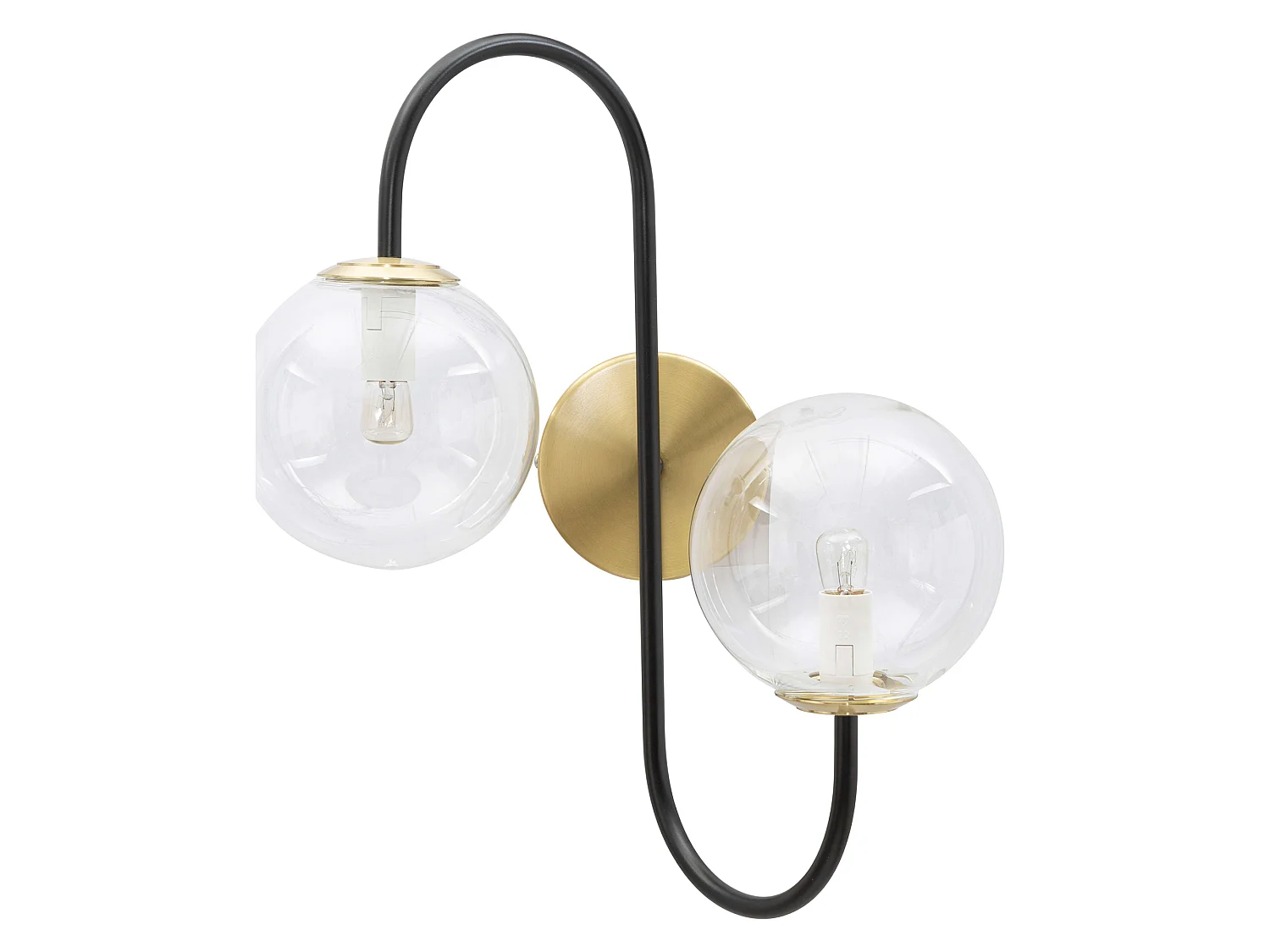 Lampada da Parete Buzios, Necessarie 2 Lampadine, Nero, Attacco e14, Indoor