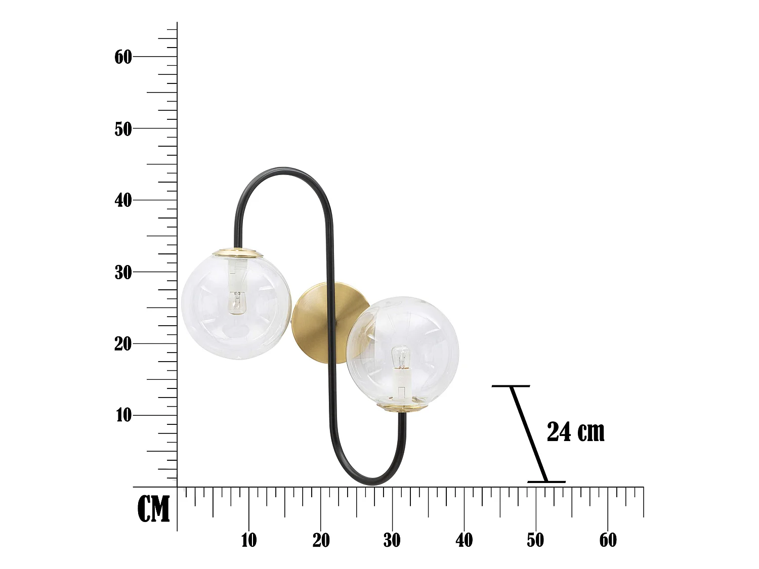 Lampada da Parete Buzios, Necessarie 2 Lampadine, Nero, Attacco e14, Indoor