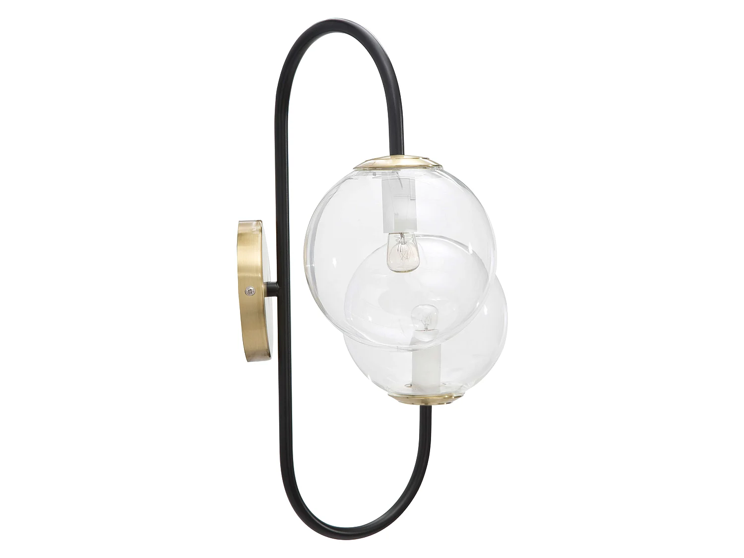 Lampada da Parete Buzios, Necessarie 2 Lampadine, Nero, Attacco e14, Indoor