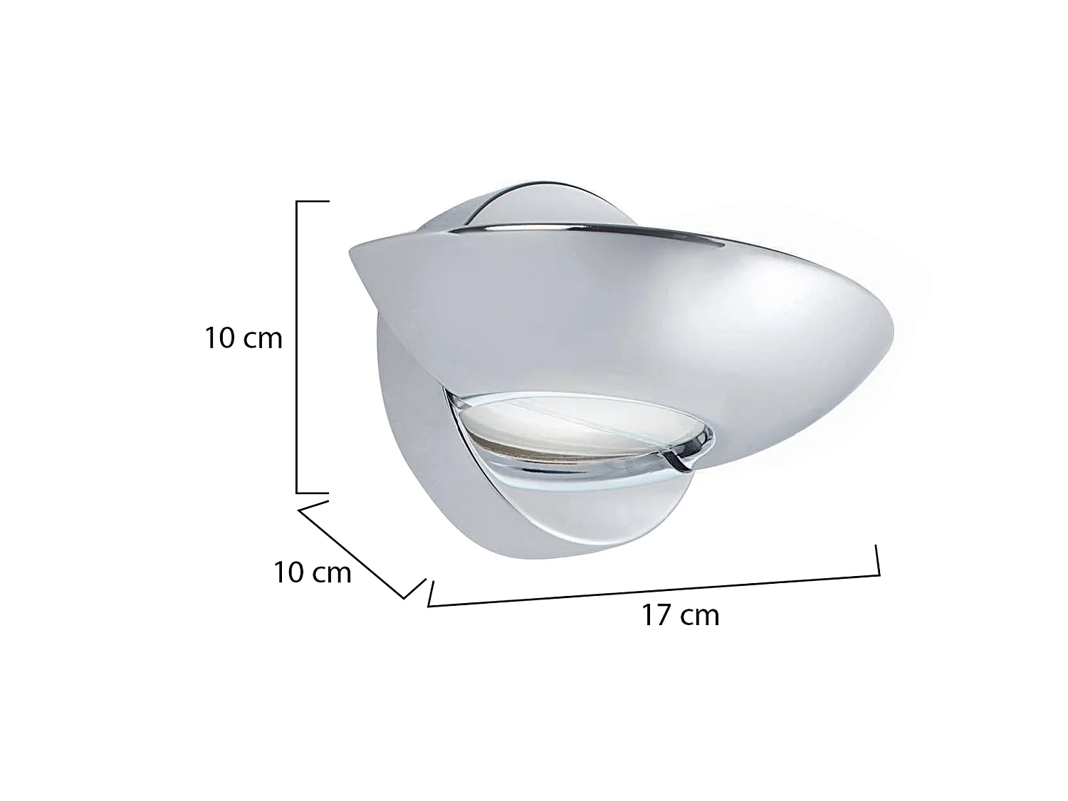 Lampada da Parete Perno, Materiale Struttura in Vetro, Argento,