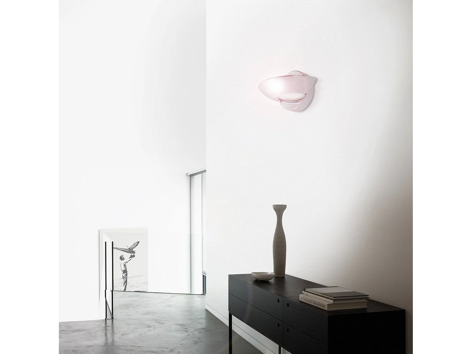 Lampada da Parete Perno, Materiale Struttura in Vetro, Argento,