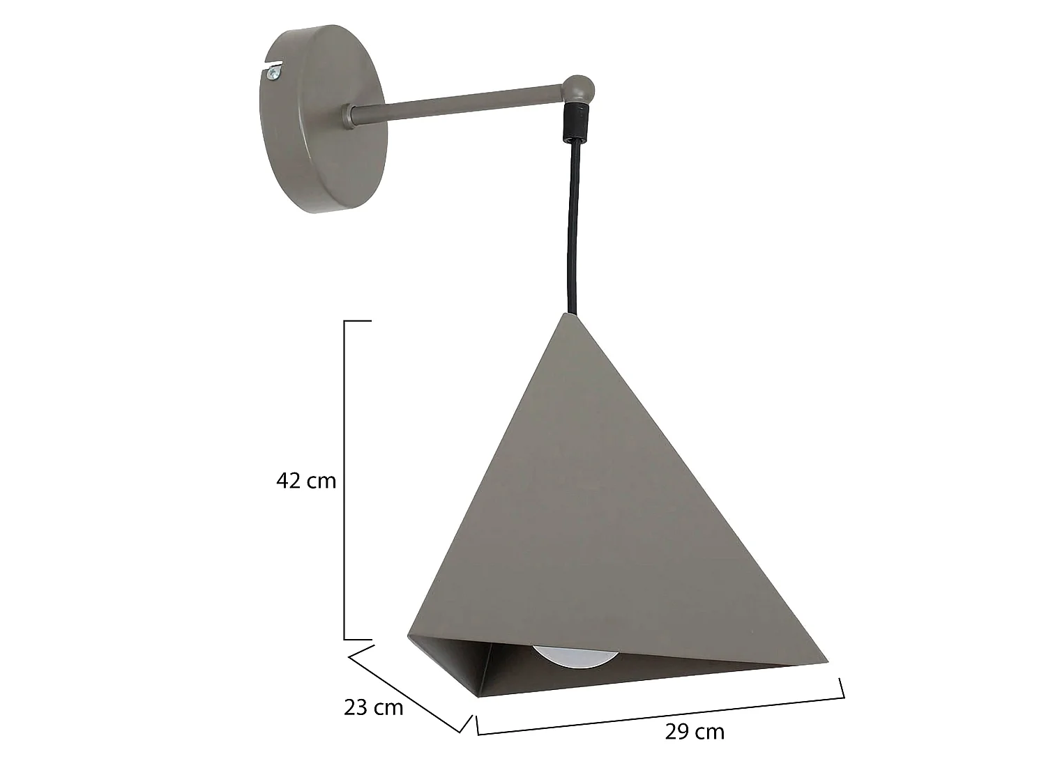 Lampada da Parete Sezze, Materiale Aplique in Metallo, Grigio,