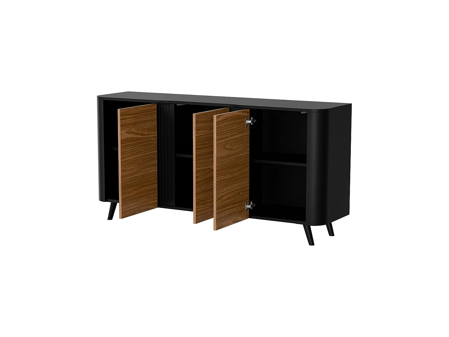 Buffet Tarouca, 3 étagères, 42x150,5x70,2h cm Noyer, Enfilade