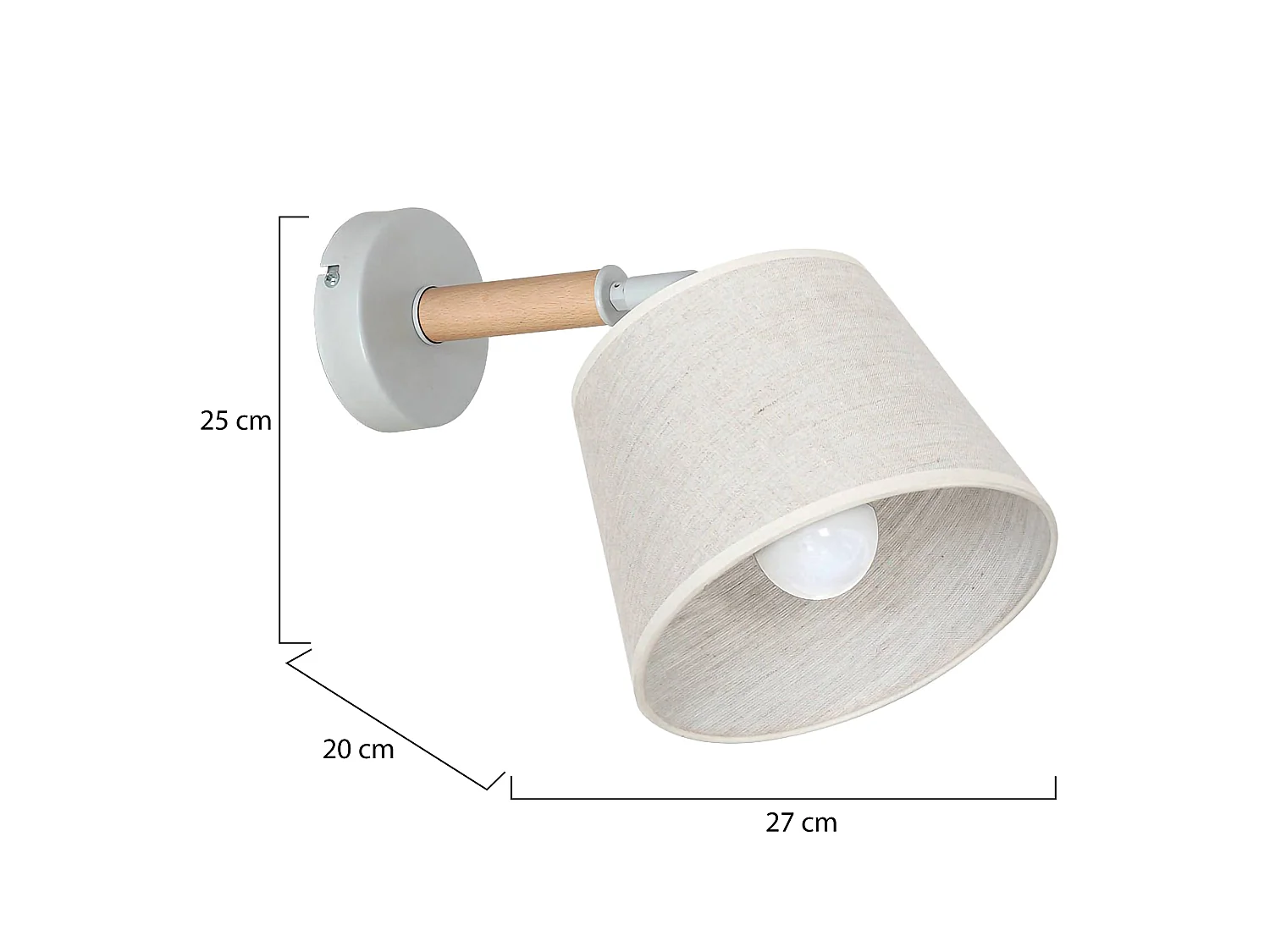 Lampada da Parete Vigone, Materiale Aplique in Metallo, Bianco,