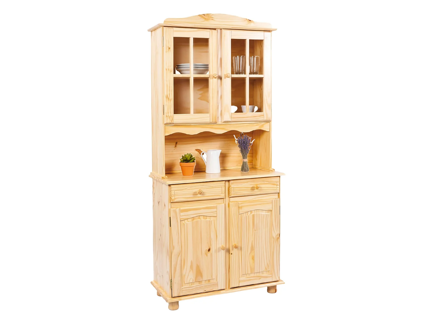 Dressoir Vierkanten, 1 lade, 88x32x198h cm eikenbruin, buffetkast, 2 legplanken, draaideur, schuifdeur