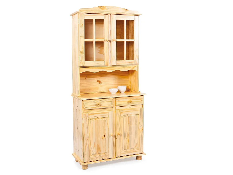 Dressoir Vierkanten, 1 lade, 88x32x198h cm eikenbruin, buffetkast, 2 legplanken, draaideur, schuifdeur