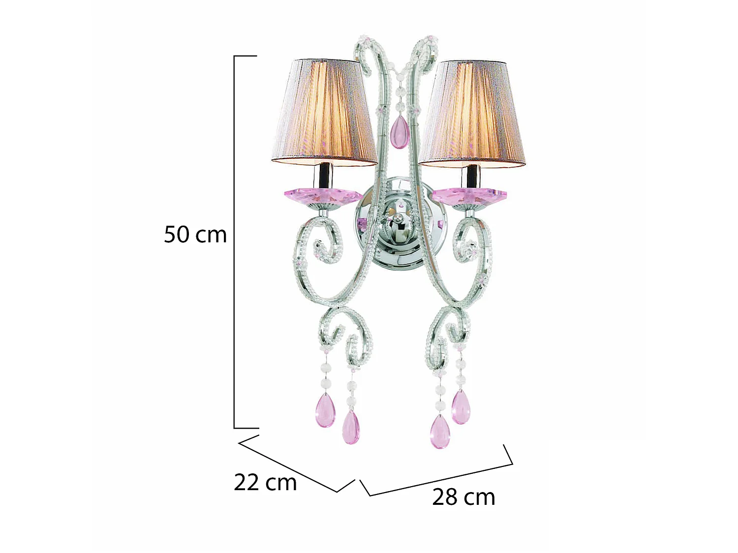 Lampada da Parete Configni, Dimmerabile, Argento, Indoor, Classe Energetica a