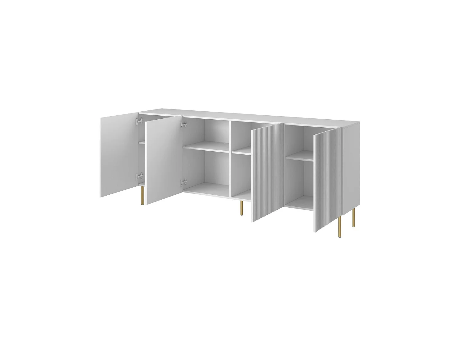 Buffet Cartaxo, tiroirs, 42x200x82h cm blanc, enfilade