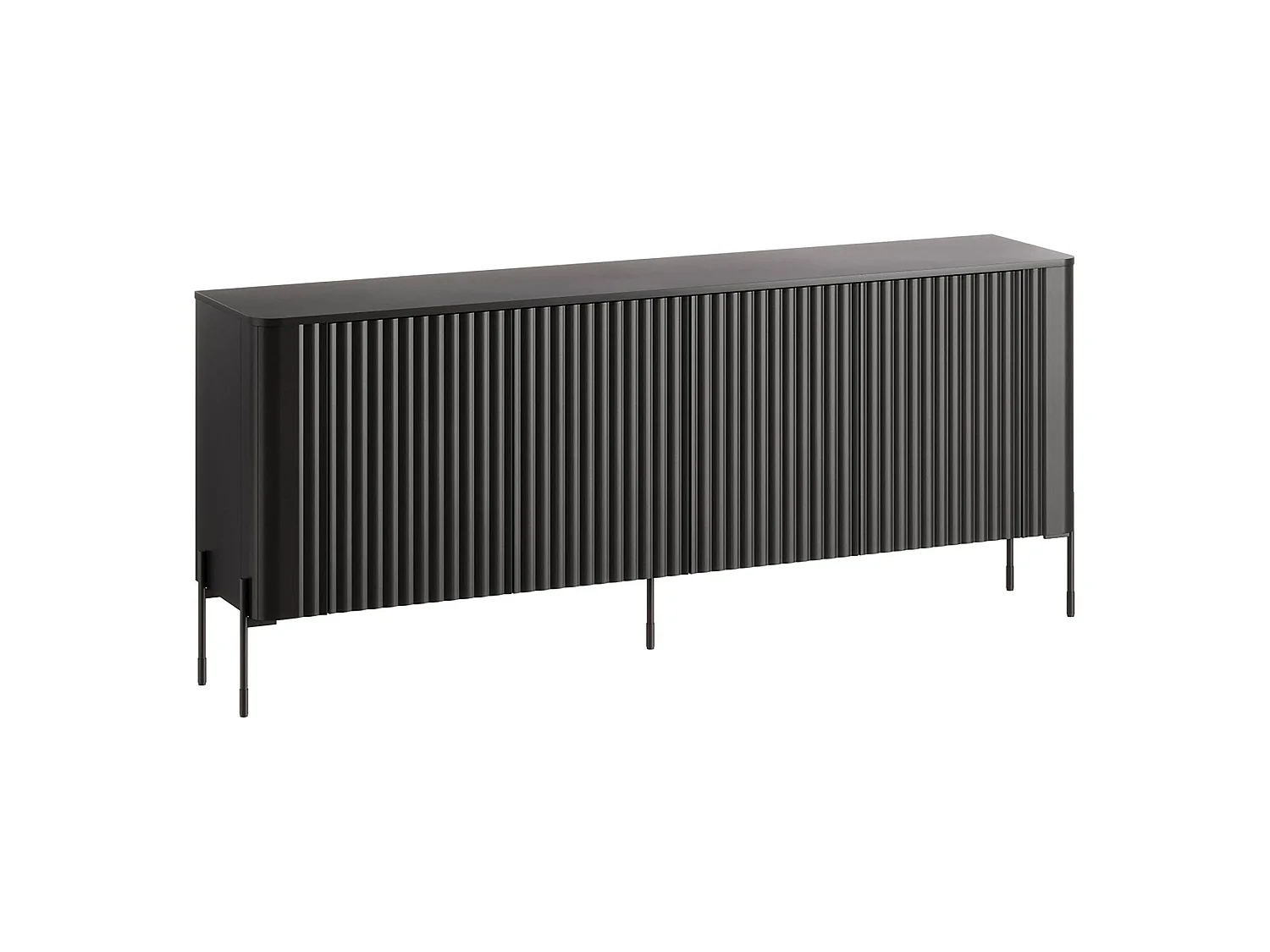 Buffet Anadia, 4 Étagères, 39,6x190x80h cm Noir, Commode