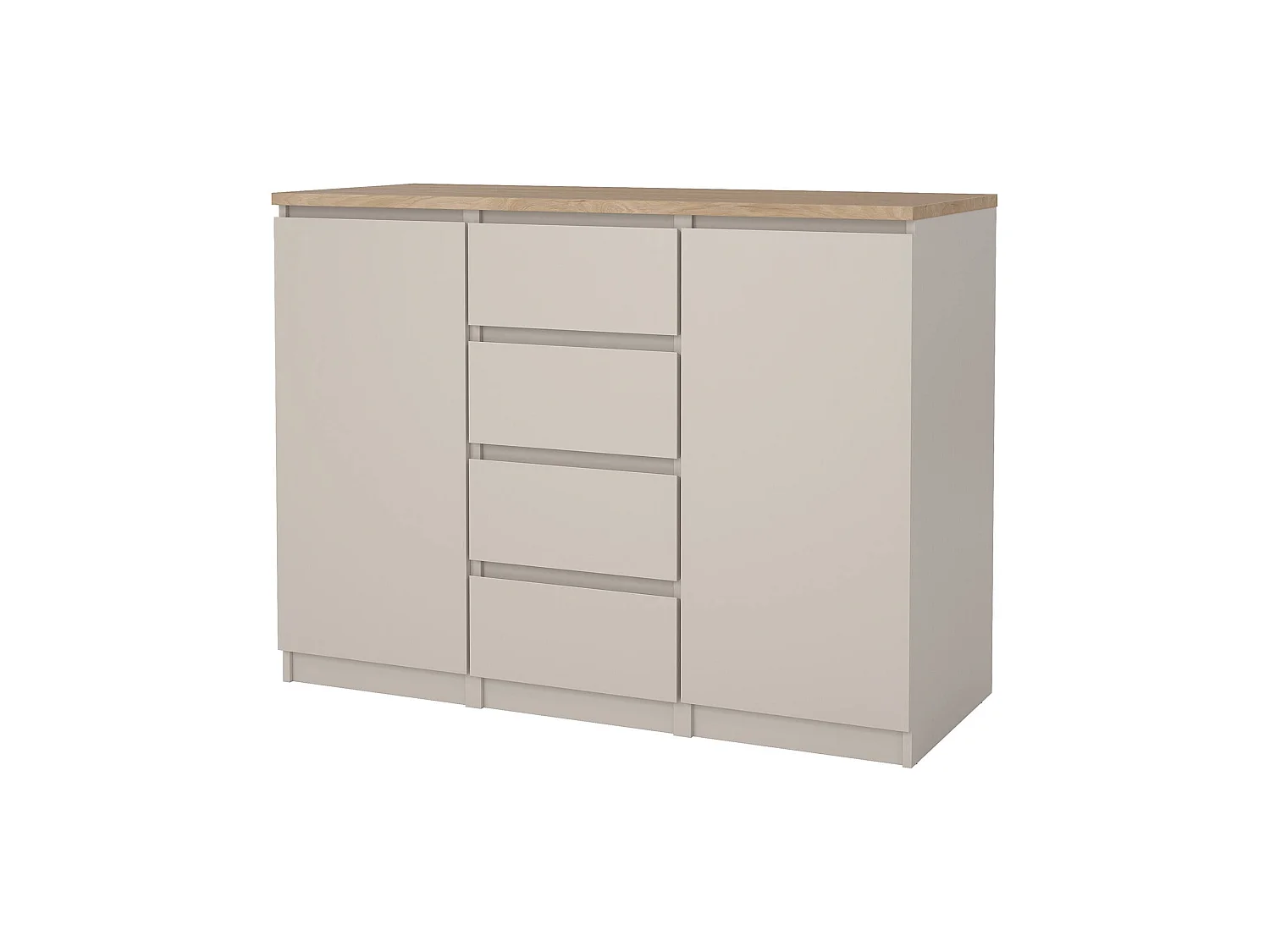 Buffet Qorina, 2 Étagères, 50x120,8x90,7h cm Beige, Enfilade