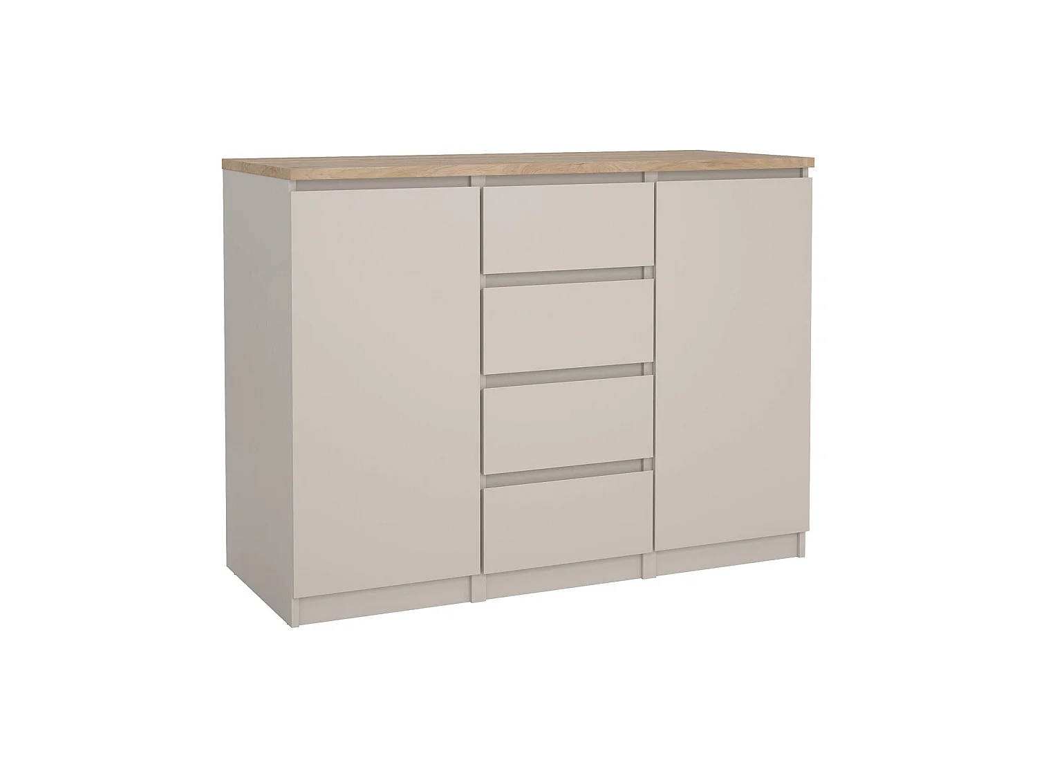 Buffet Qorina, 2 Étagères, 50x120,8x90,7h cm Beige, Enfilade