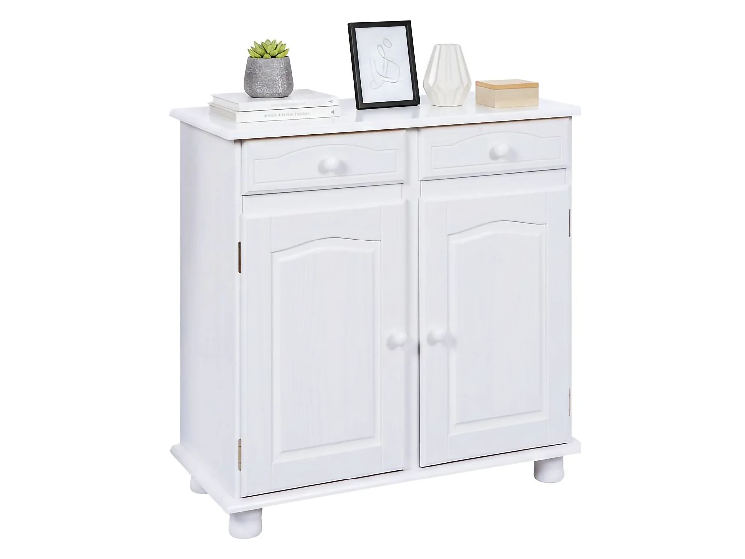 Dmoor Sideboard, ein Regal, 43x88x87h cm Weiß, Anrichte