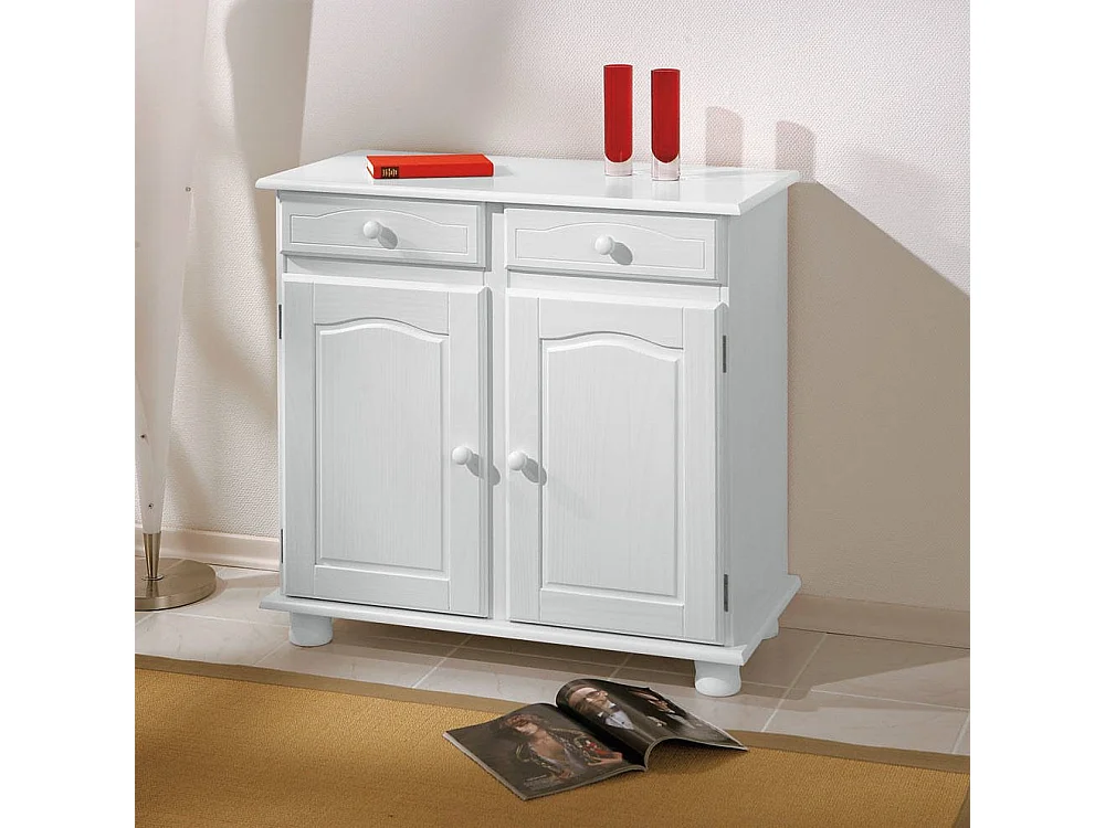 Dmoor Sideboard, ein Regal, 43x88x87h cm Weiß, Anrichte