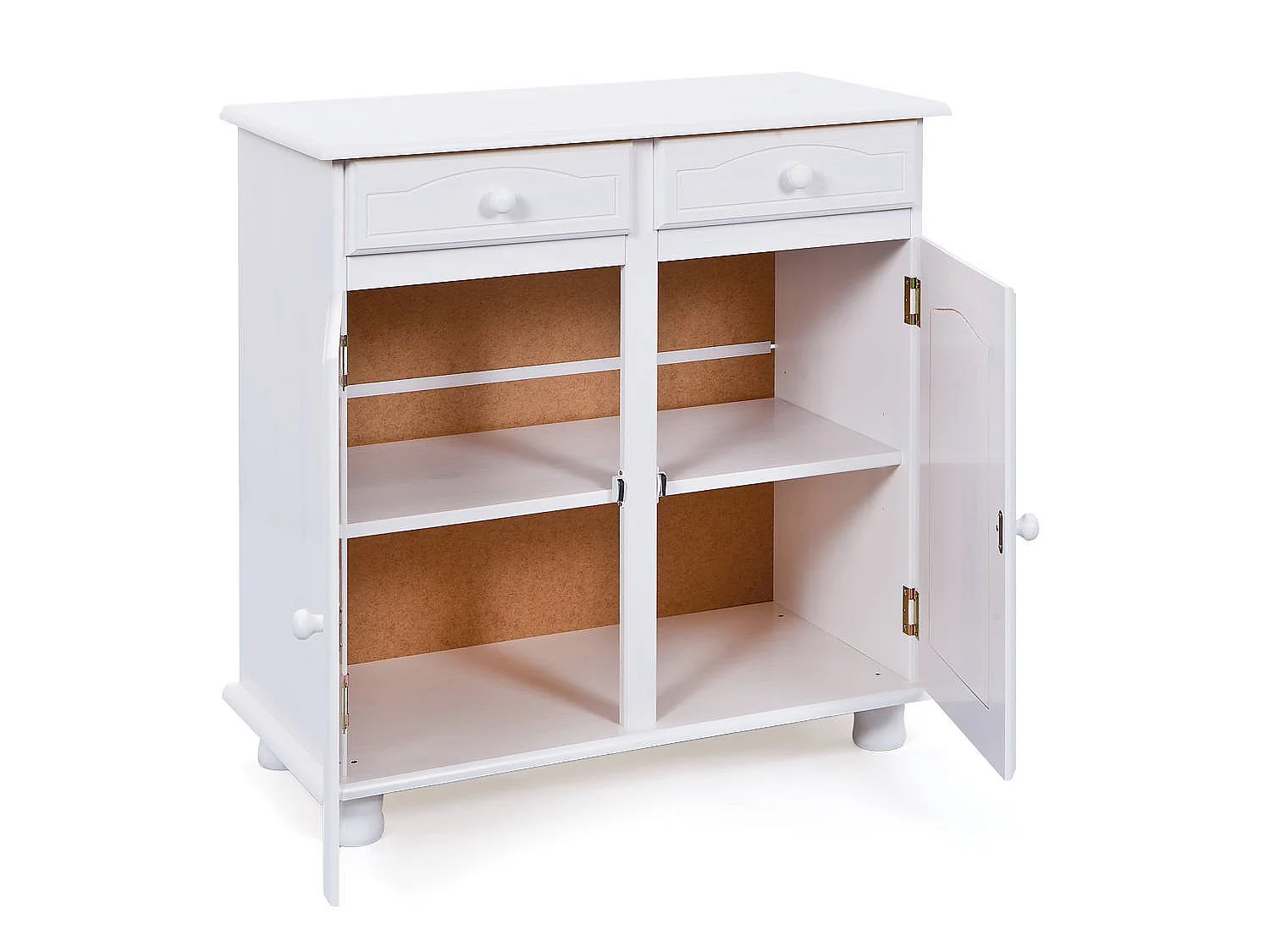 Dmoor Sideboard, ein Regal, 43x88x87h cm Weiß, Anrichte