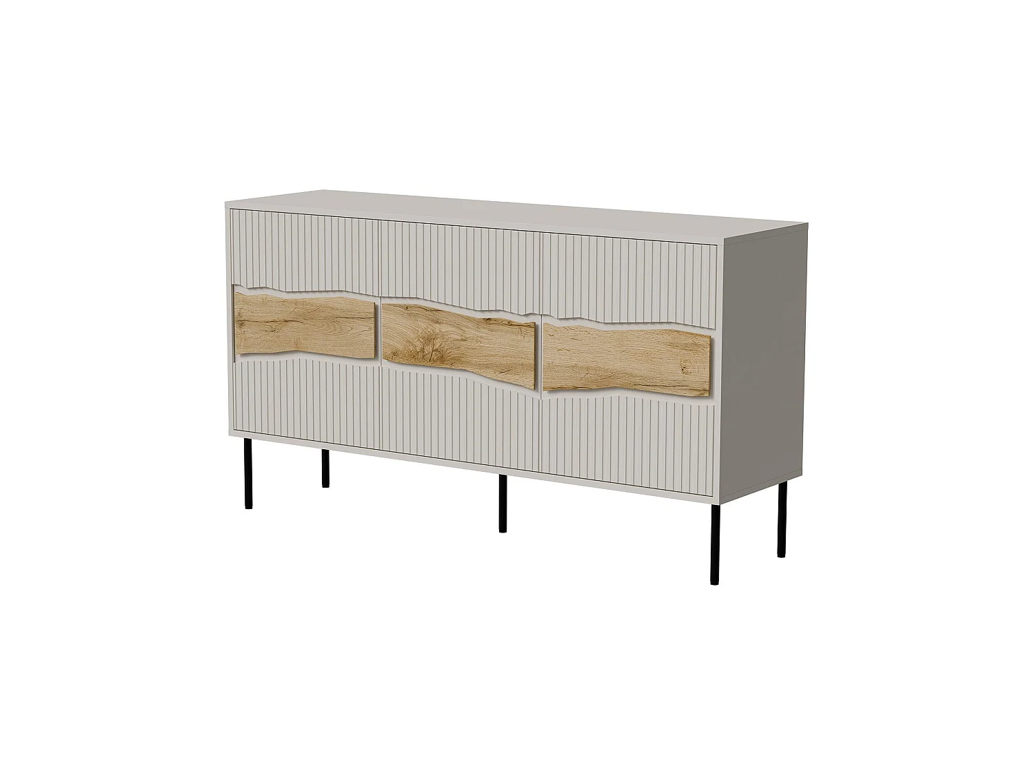 Buffet Xira, une Étagère, 40x143,5x80h cm Beige, Credenza