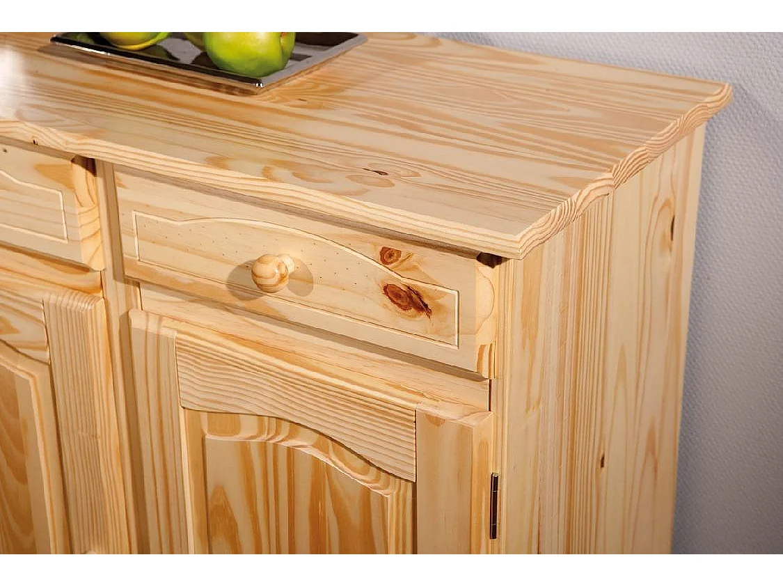 Credenza Gragnano, 3 Cassetti, 130x43x87h cm Marrone Quercia, Madia, un Ripiano, 6 Vani