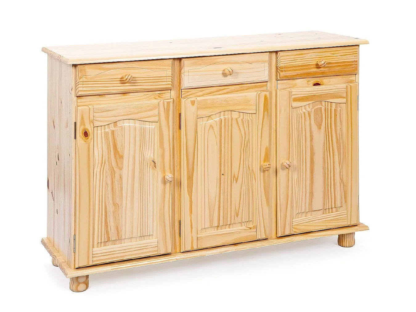 Credenza Gragnano, 3 Cassetti, 130x43x87h cm Marrone Quercia, Madia, un Ripiano, 6 Vani