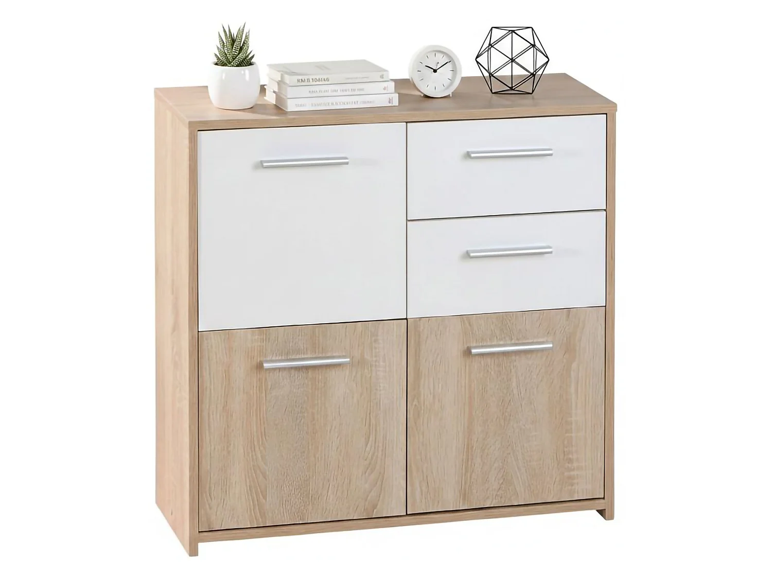 Dbhati Sideboard, 2 Schubladen, 30x77x77h cm Weiß, Anrichte