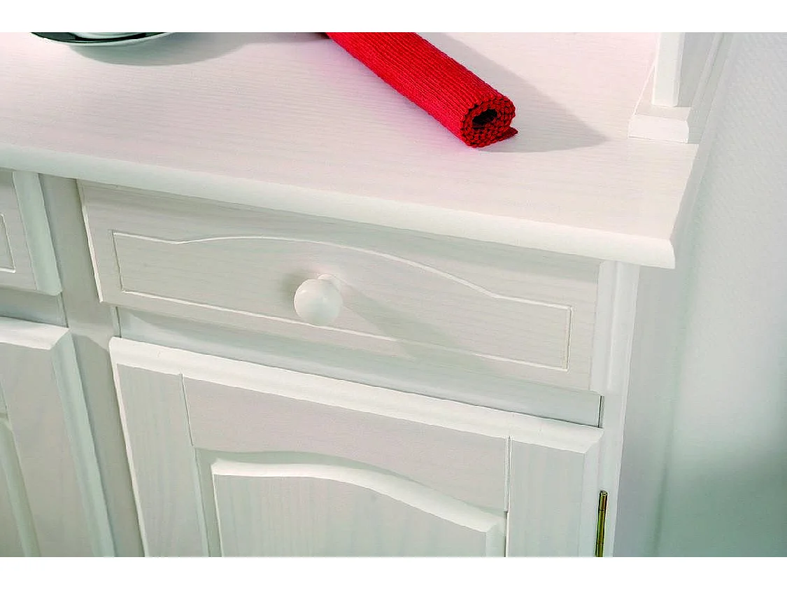 Dressoir Vierkanten, 2 lades, 88x43x198h cm wit, buffetkast, 2 legplanken, draaideuren, schuivend
