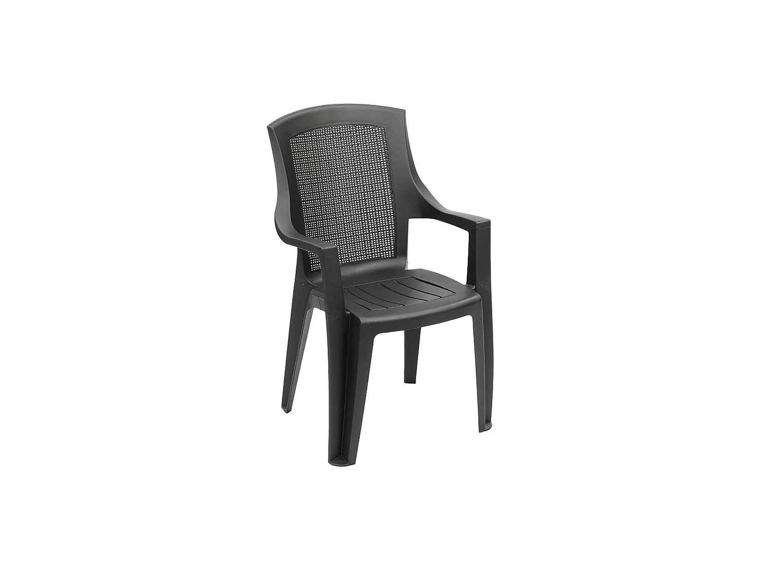 Sedia da Esterno Masainass, una Sedia Made in Italy, Grigio Antracite, Impilabile, Braccioli