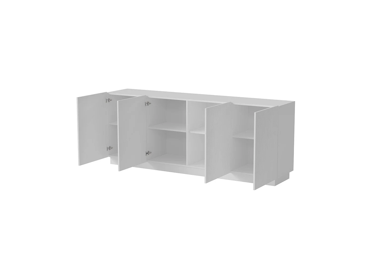 Credenza Elvas, 4 Ripiani, 40x150x48h cm Bianco, Madia