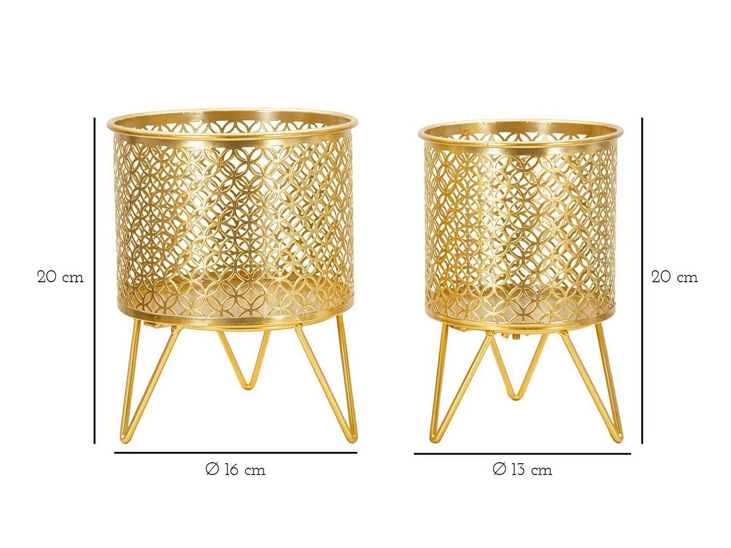 Vif-vaas, set van 2 vazen, goud,