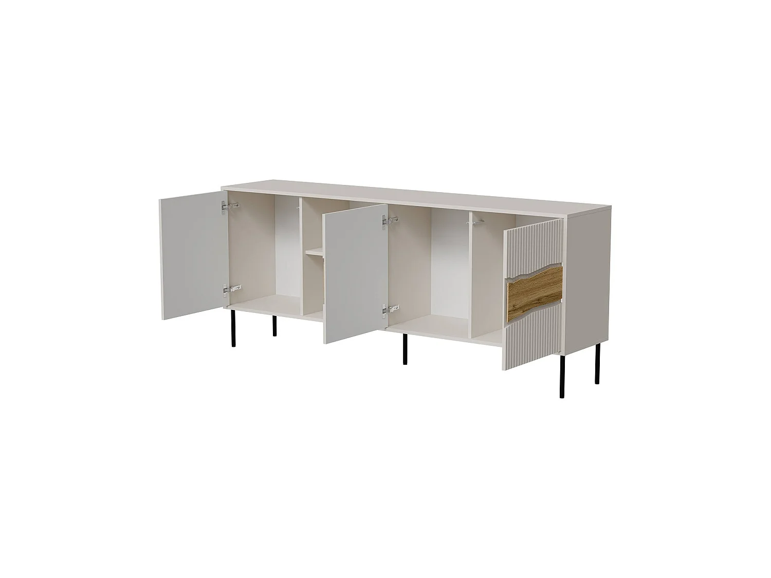 Buffet Viseu, Tiroirs, 40x190x80h cm Beige, Vaisselier