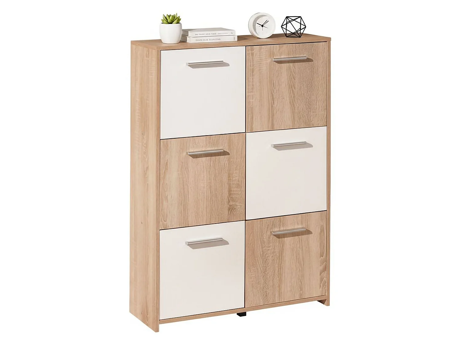 Schrank Dda, 6 Fächer, 30x77x115h cm Weiß, Anrichte