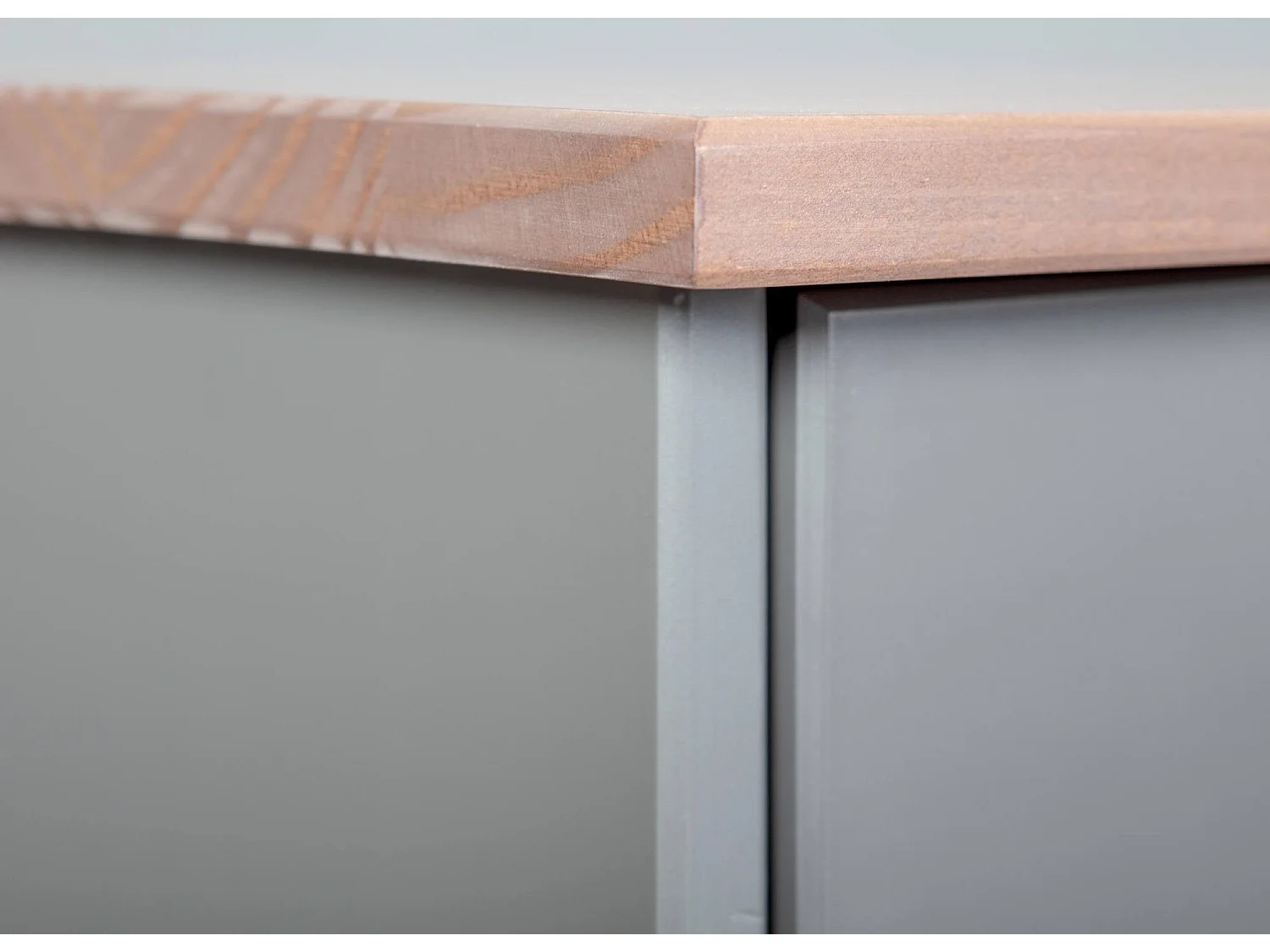 Credenza Silius, 3 Cassetti, 131x45x86h cm Grigio, Madia, 2 Ripiani, Apertura Battente