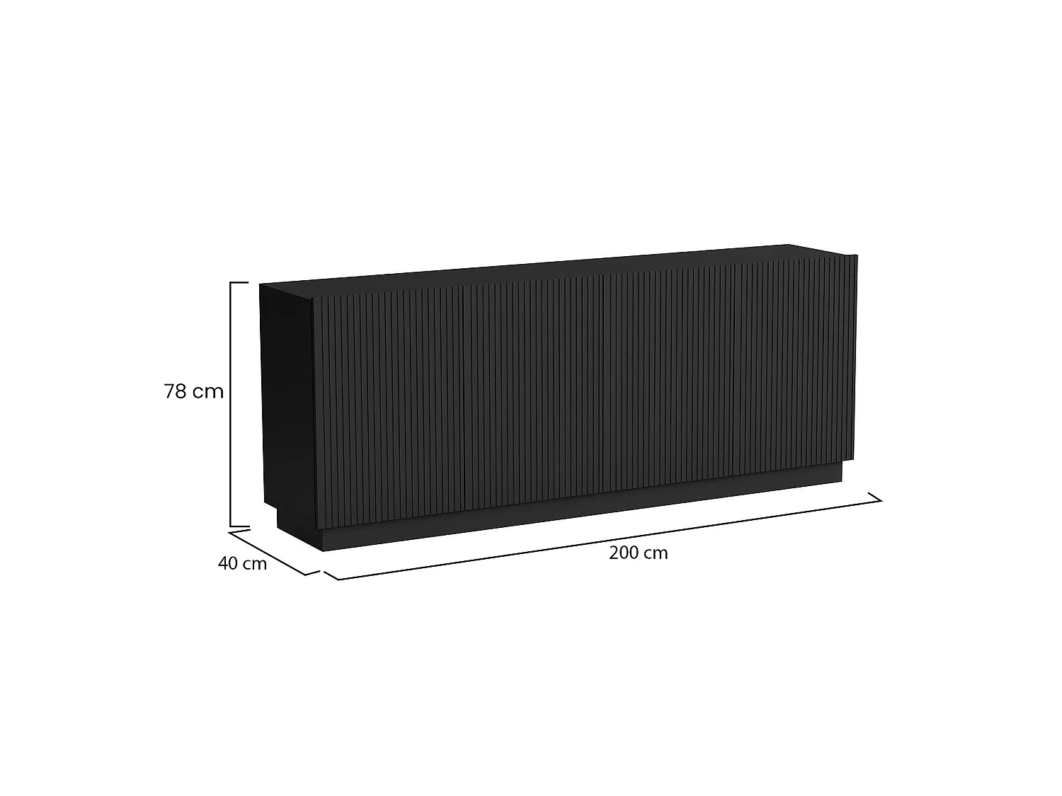 Credenza Elvas, 4 Ripiani, 40x150x48h cm, Madia