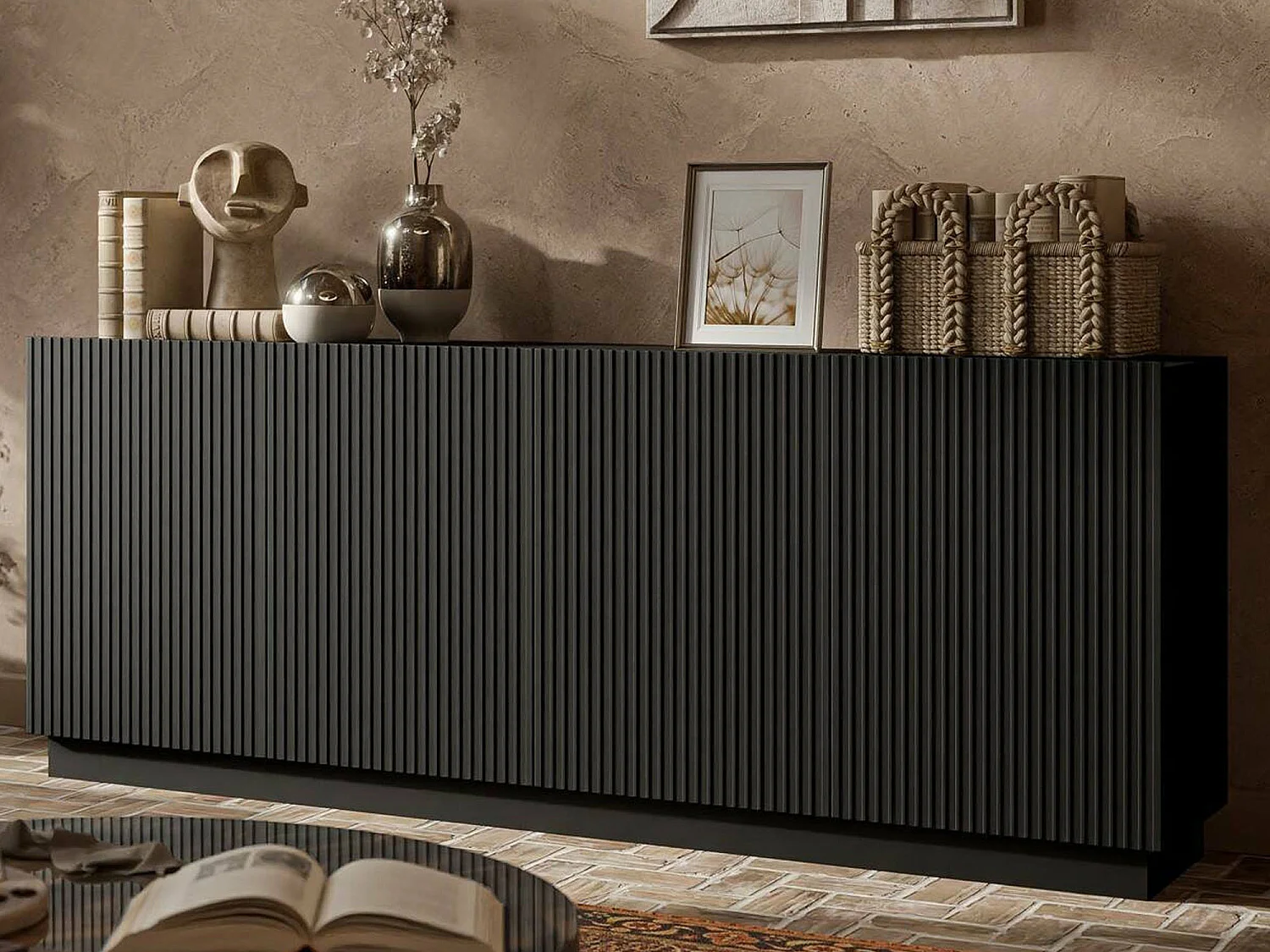 Credenza Elvas, 4 Ripiani, 40x150x48h cm, Madia
