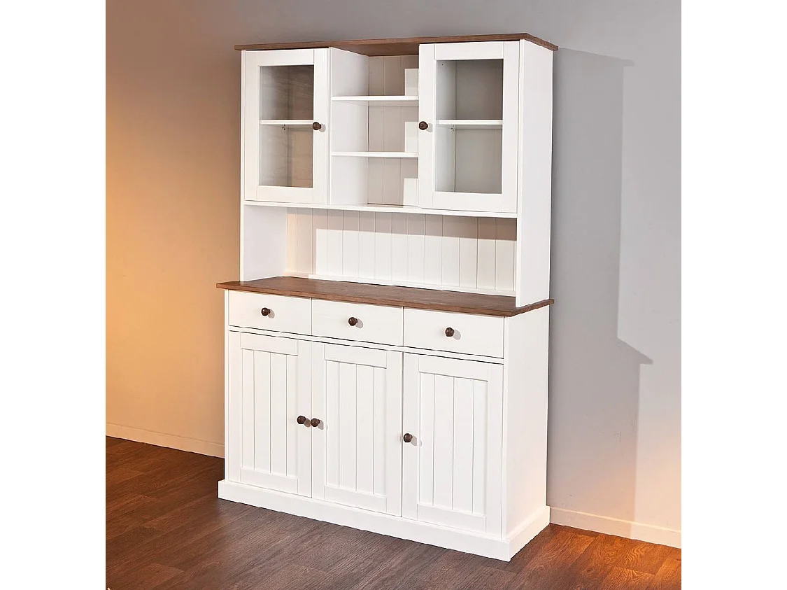 Dhodge Anrichte, 4 Regale, 45x131x181h cm Weiß, Sideboard