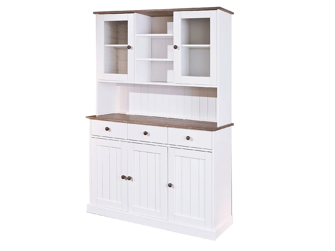 Dhodge Anrichte, 4 Regale, 45x131x181h cm Weiß, Sideboard