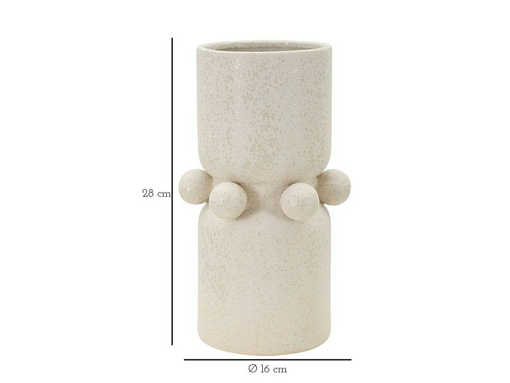 Vaas Tom, kleurovergang in crèmekleurige structuur, crème wit,