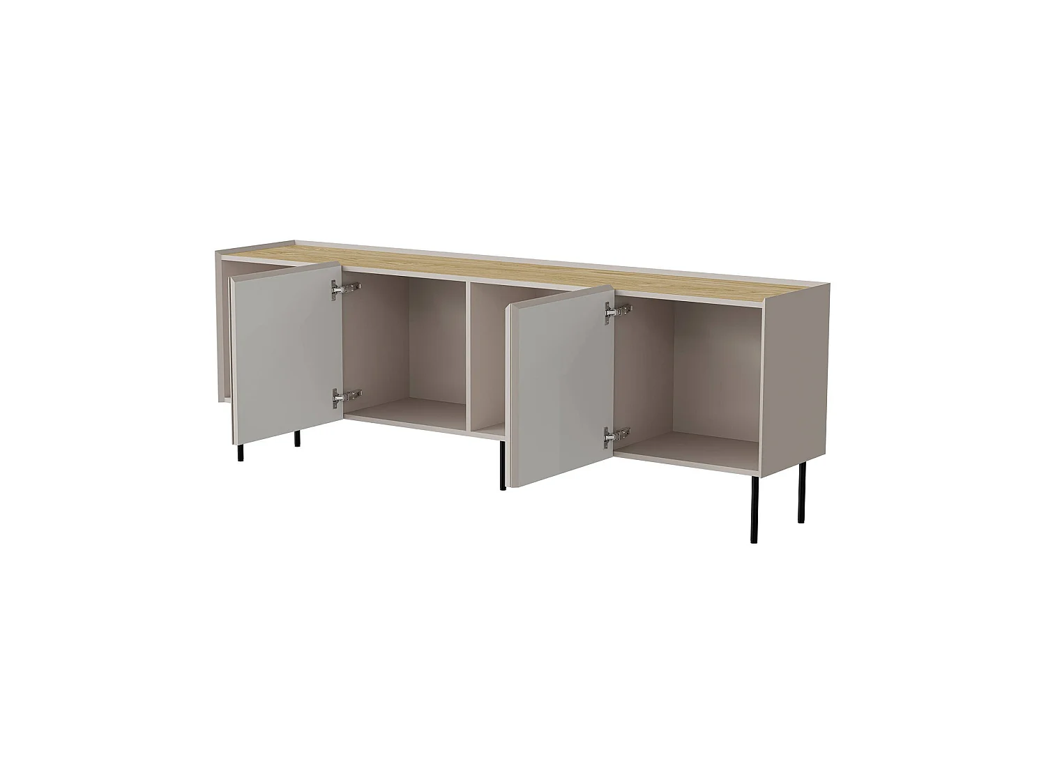 Buffet Valpacos, une étagère, 40x200x70h cm Chêne, Bahut