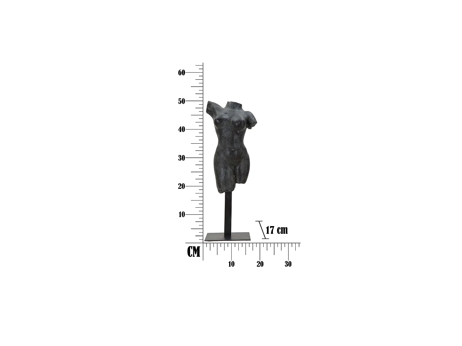 Statua Atlin, Busto Scultura Classica, Nero,