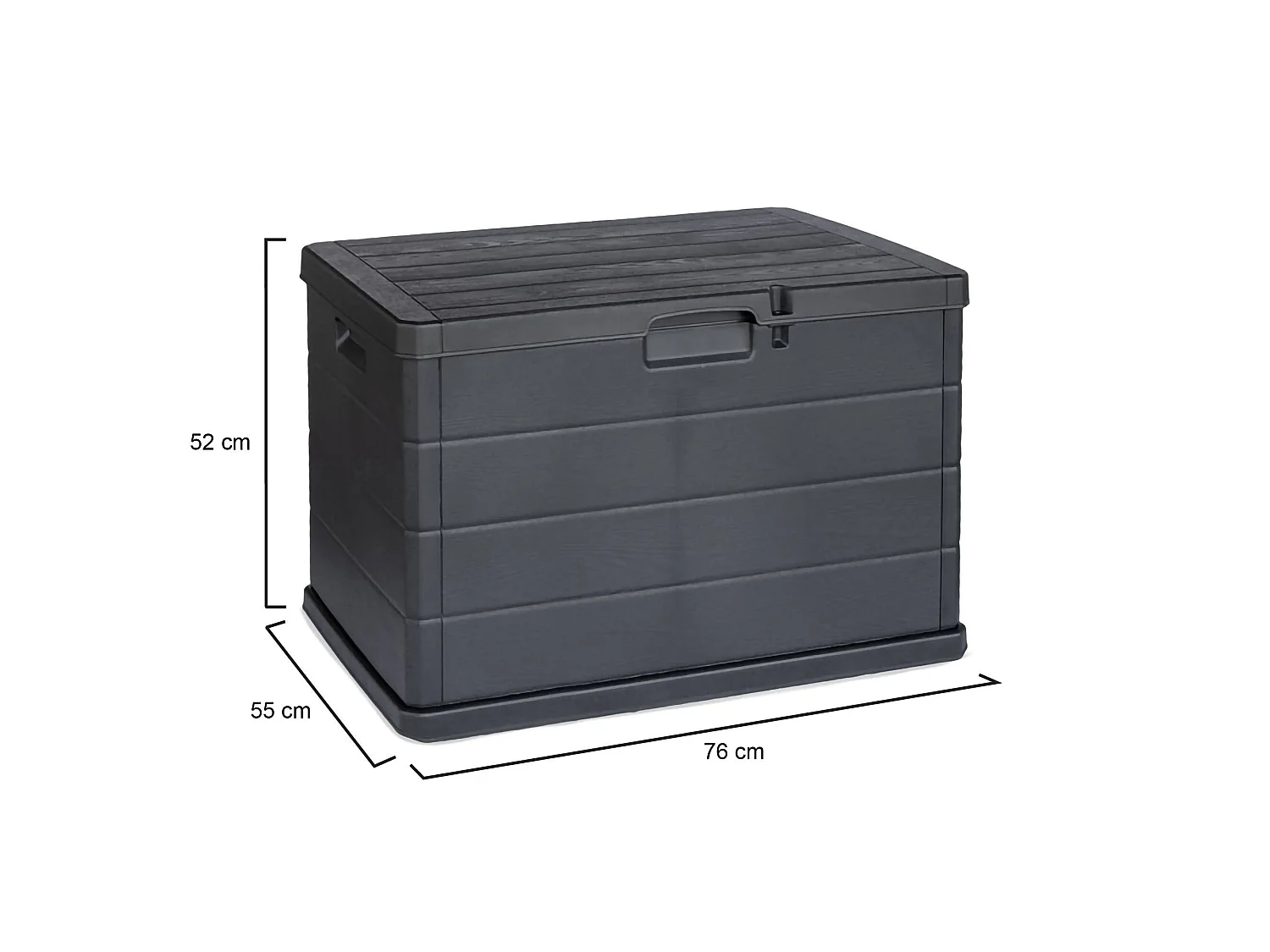 Coﬀre Cislago, Fermeture Abattant Fabrication Italienne, 55x76x52h cm Gris Anthracite