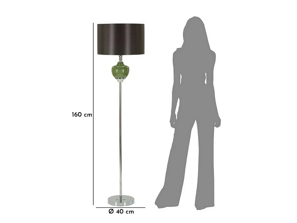 Stiviere vloerlamp, lampenkap, groen, E27-fitting, trekschakelaar met peertje