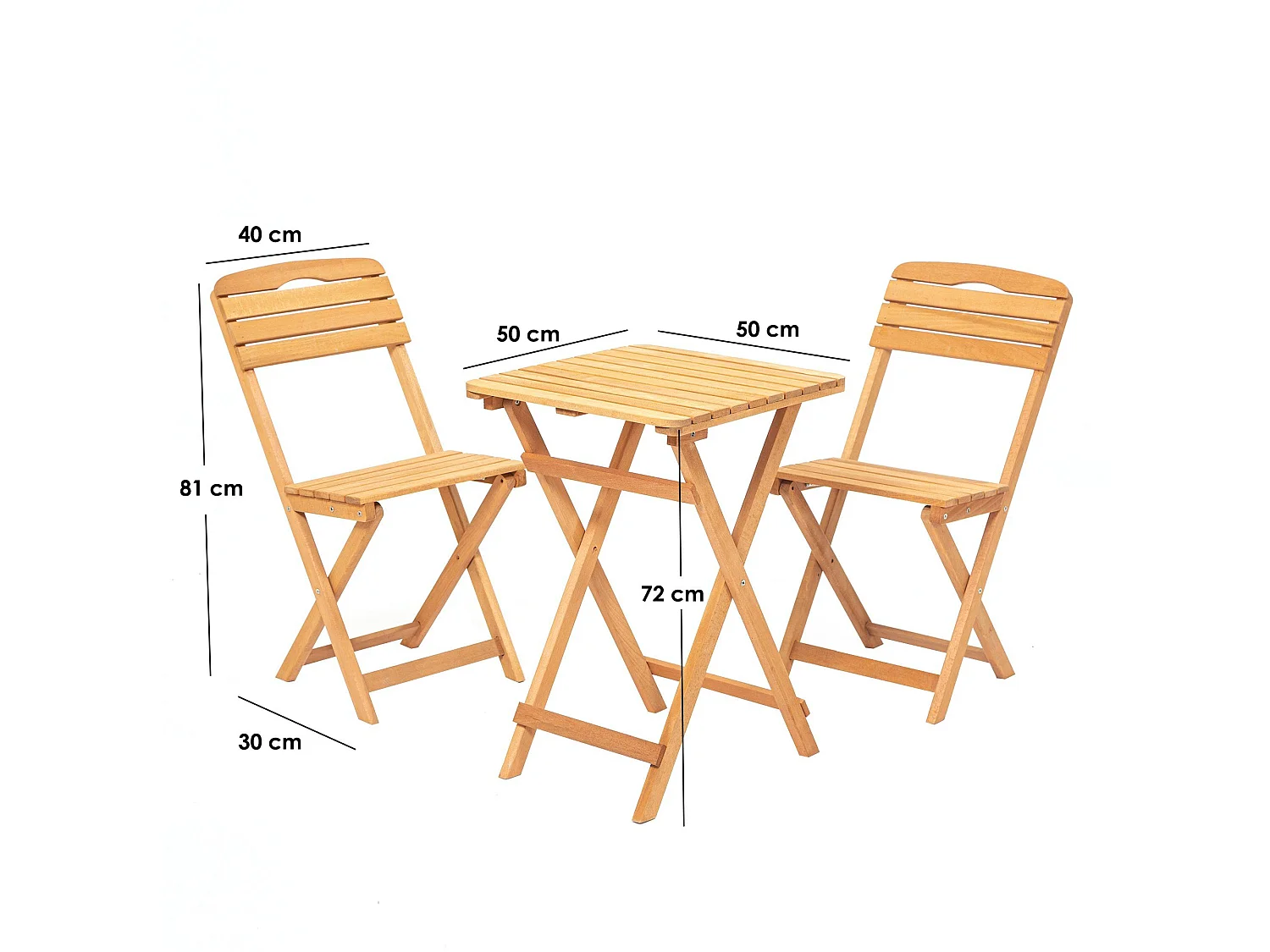 Ensemble Table et Chaises Isso, 2 Places, Marron