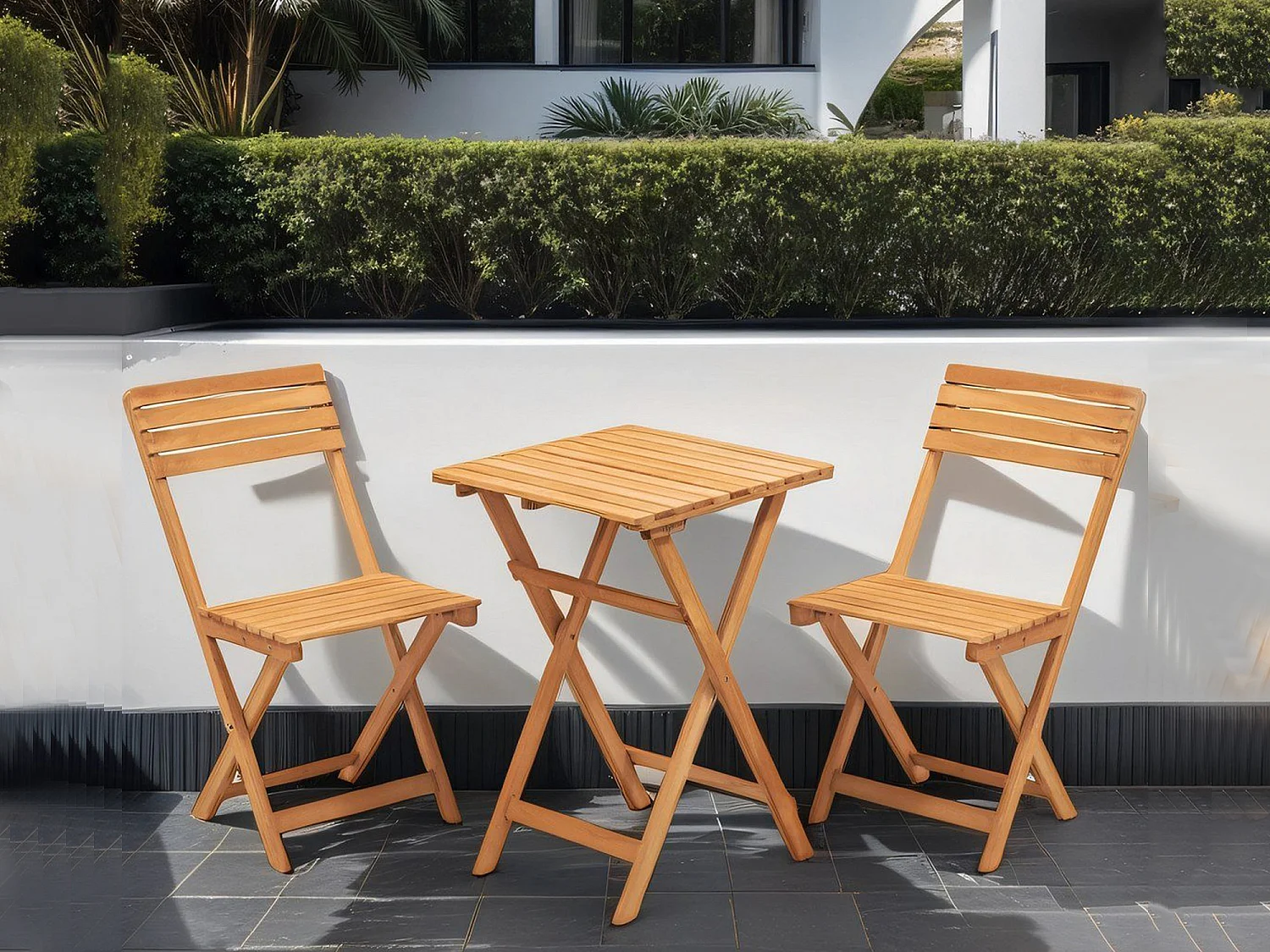 Ensemble Table et Chaises Isso, 2 Places, Marron