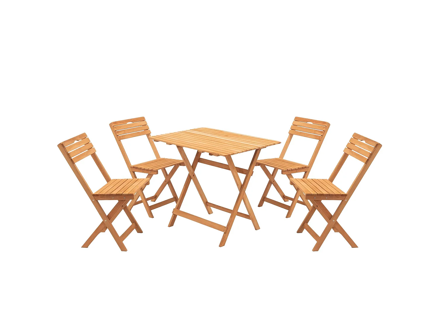 Ensemble Table et Chaises Fanano, 4 Places, Marron