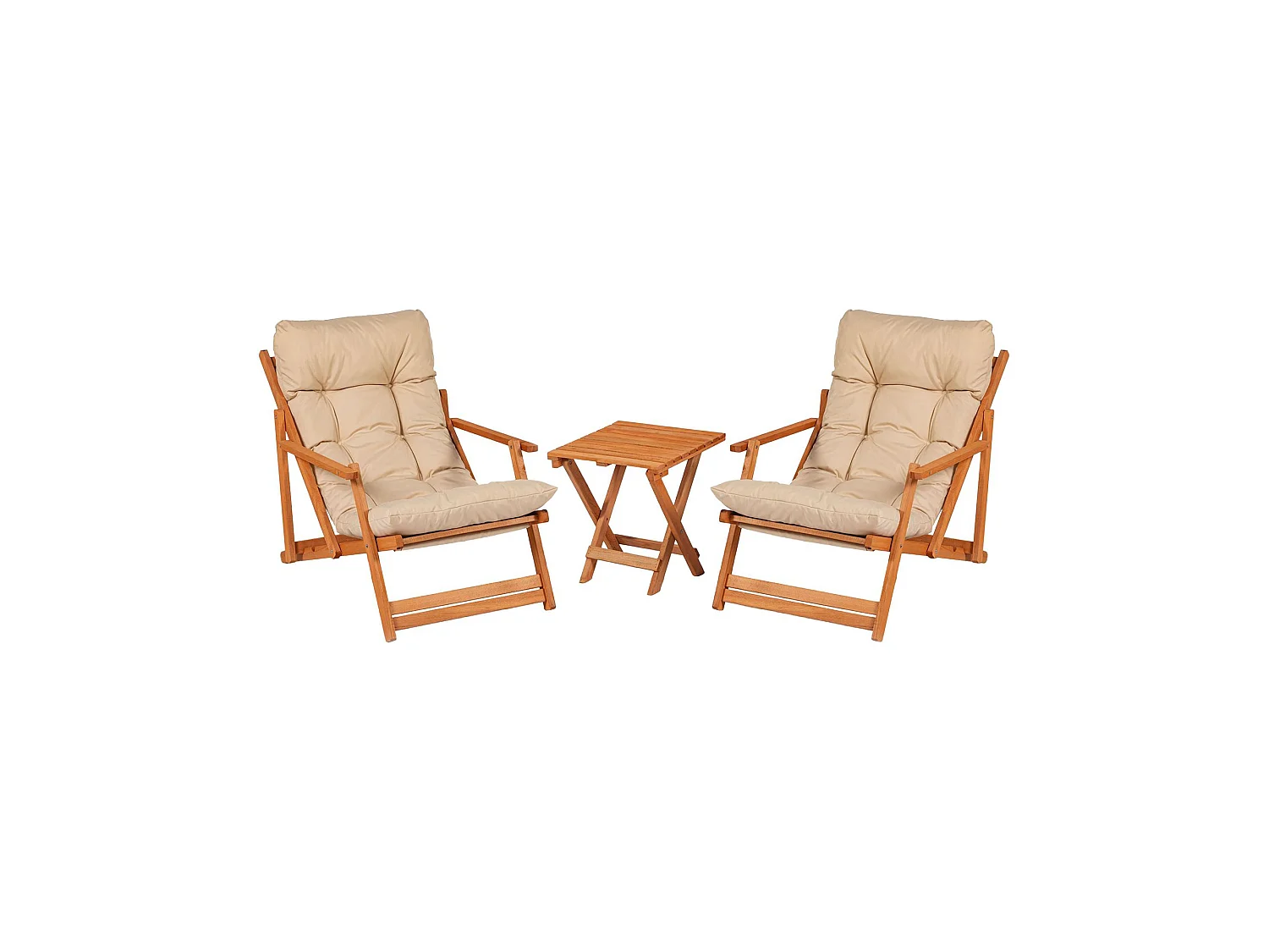 Ensemble Table et Chaises Biagio, 2 Places, Marron Crème