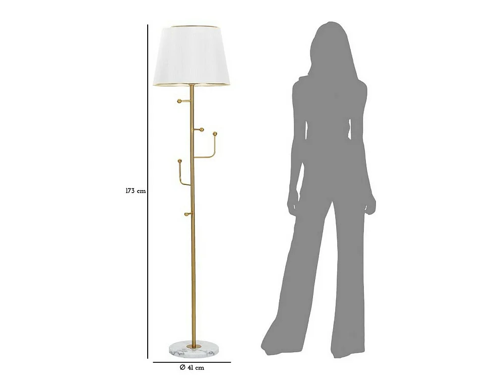 Vloerlamp Tano, lampenkap, wit, E27-fitting, trekschakelaar