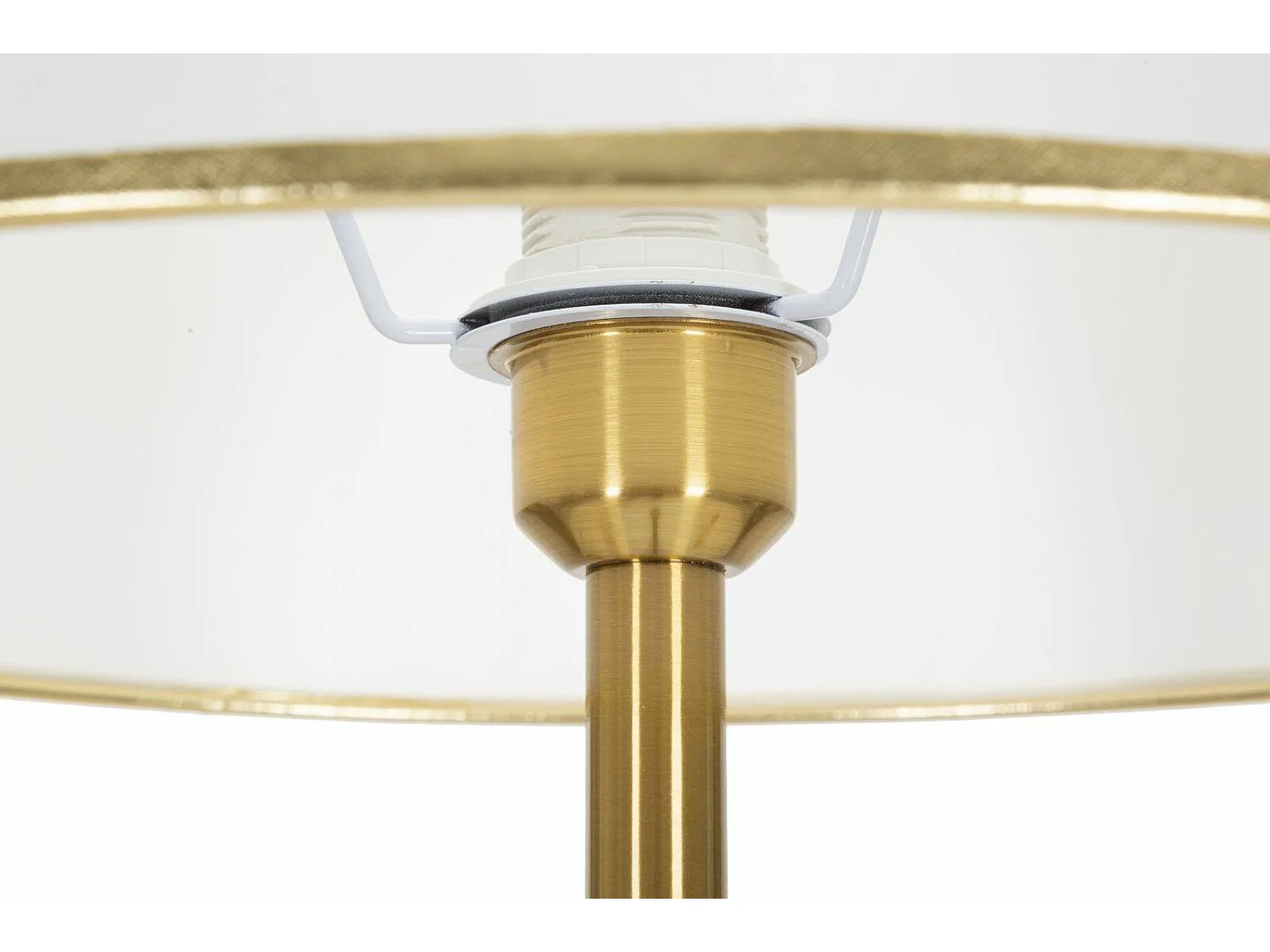 Vloerlamp Tano, lampenkap, wit, E27-fitting, trekschakelaar