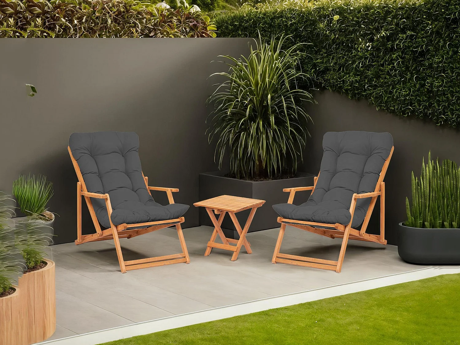 Biagio tafel- en stoelenset, 2 zitplaatsen, geel, tafel 40x40h40 cm, stoel 66x48h113 cm