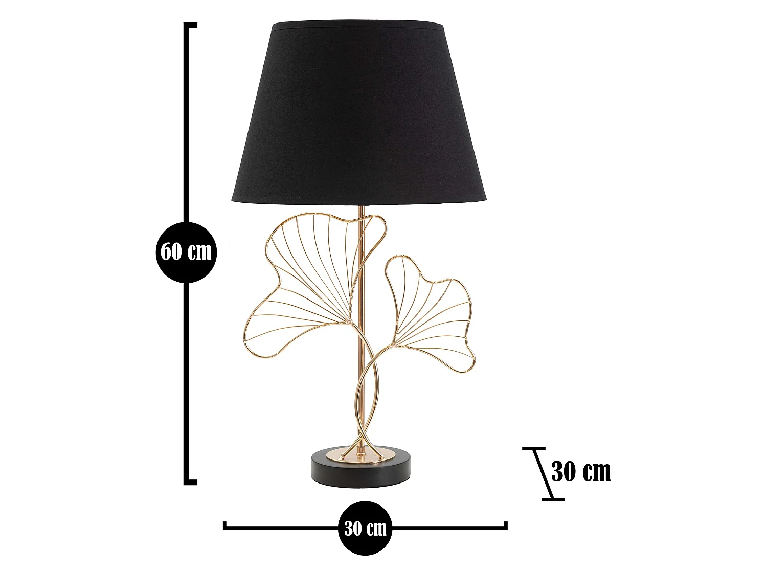 Lampadaire de Table Hida, 1 Ampoule Requise, Noir, Douille e27, Abat-jour