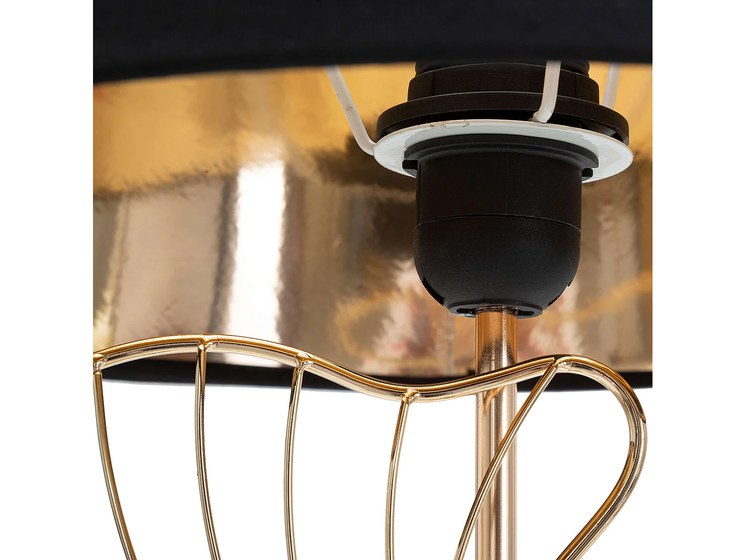 Lampadaire de Table Hida, 1 Ampoule Requise, Noir, Douille e27, Abat-jour