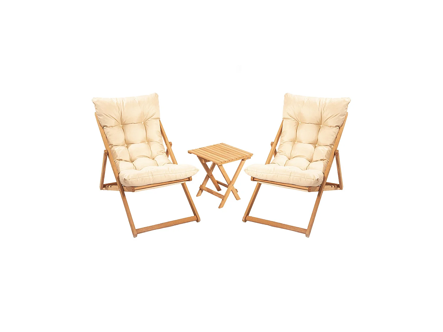 Ensemble Table et Chaises Leni, 2 Places, Marron Crème